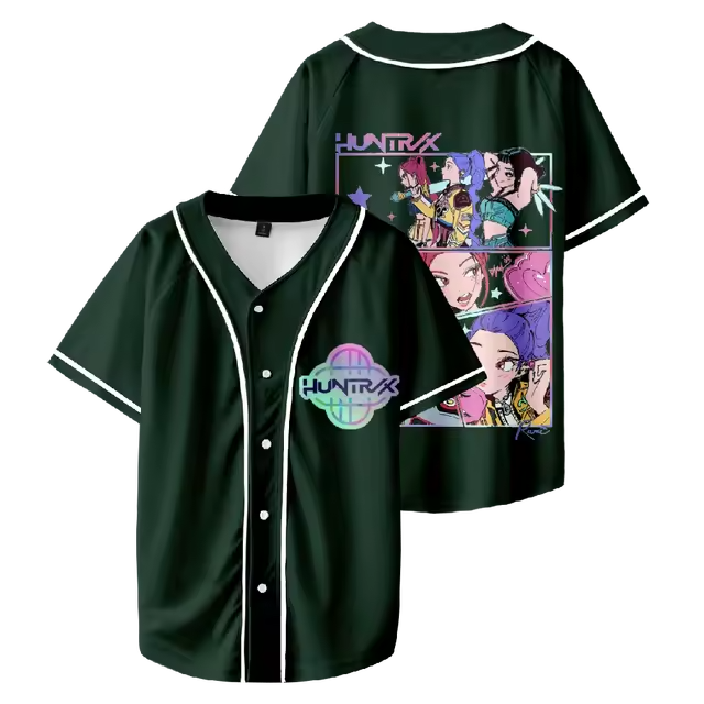 KPop Demon Hunters Huntrix Baseball Jersey – Unisex V-Neck Short Sleeve, Custom Color - Image 9
