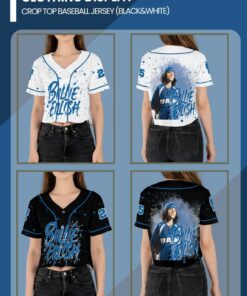 Alternative view of Billie Eilish Baseball Jersey - Includes Crop Top Style & Kids/Youth Sizes, Custom Color