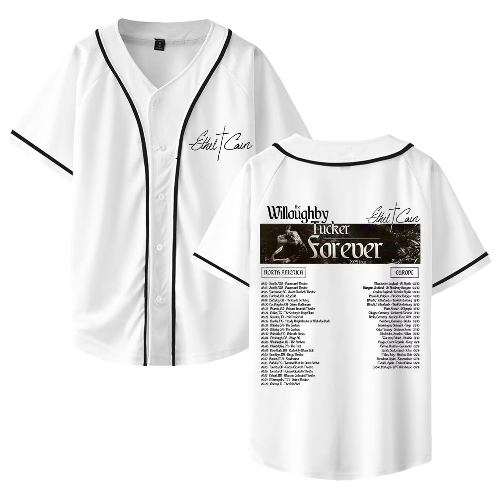 Custom Color Ethel Cain Willoughby Tucker Forever Tour 2025 Baseball Jersey Shirt - Image 7