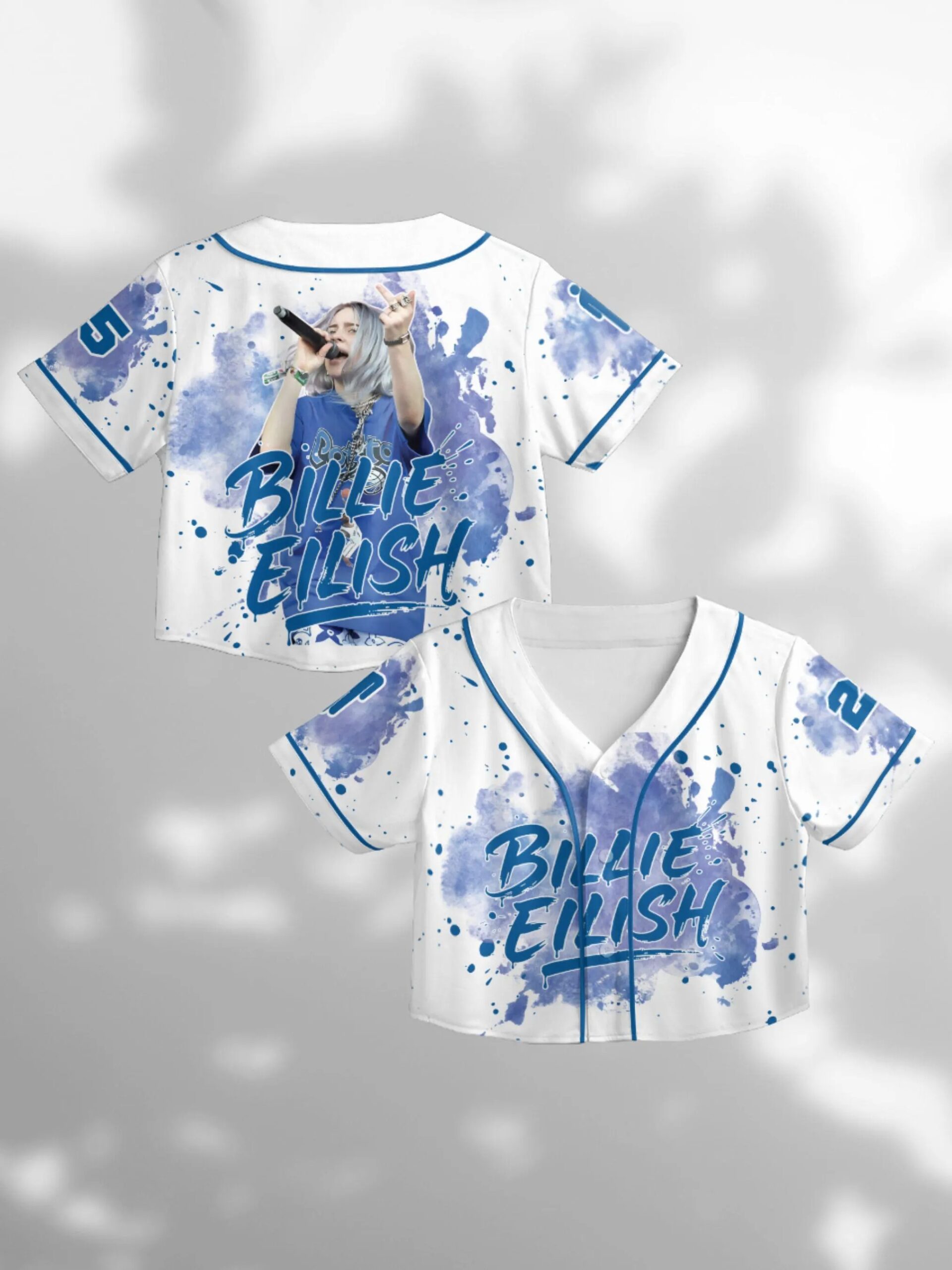 Custom Billie Eilish Baseball Jersey - Crop Top