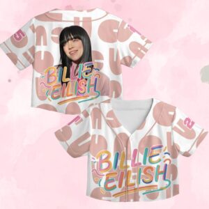 Hit Me Hard and Soft Tour Merch: Billie Eilish Baseball Jersey - Custom Name/Number, Crop Top Style