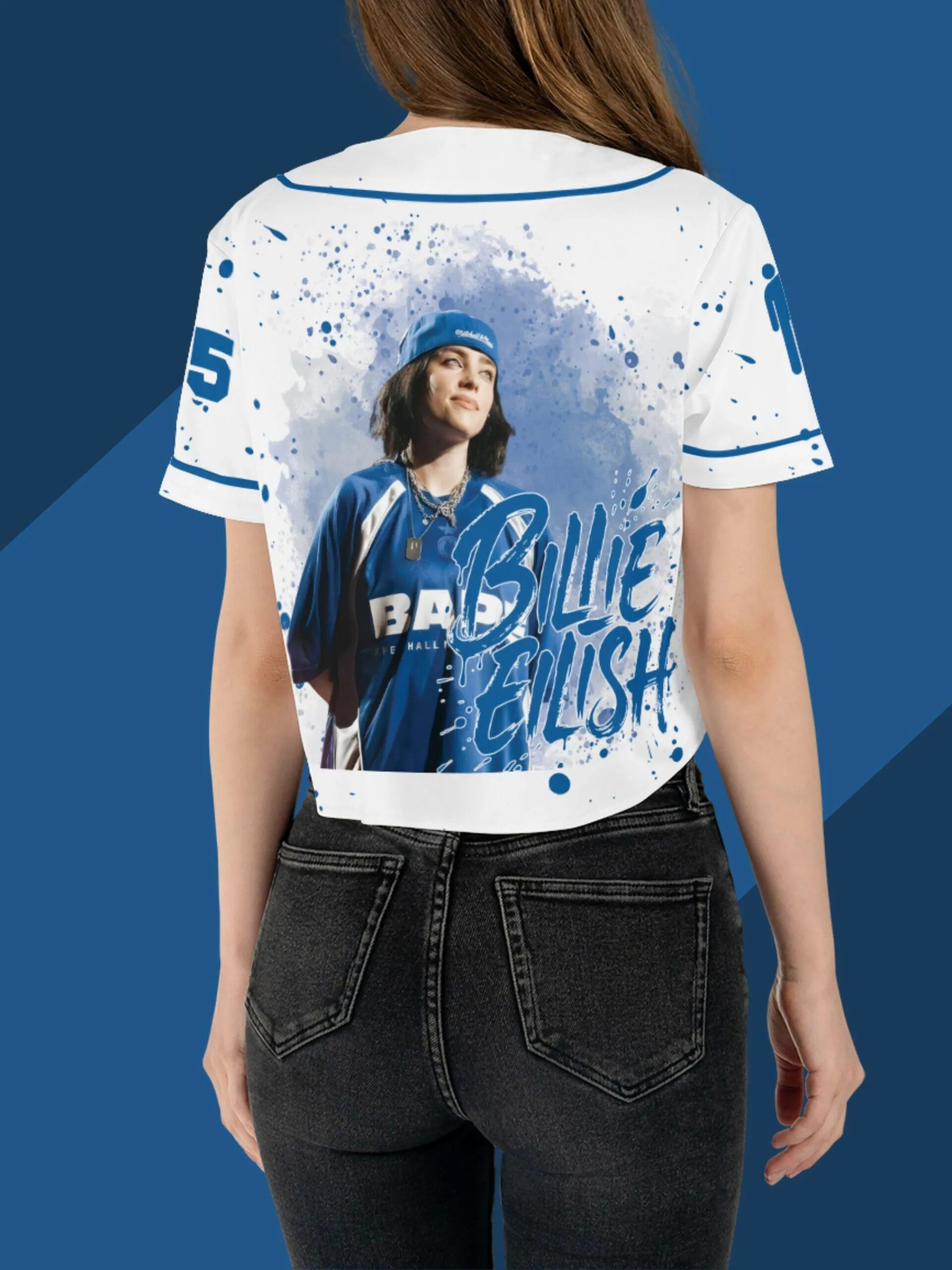 Billie Eilish Baseball Jersey - Includes Crop Top Style & Kids/Youth Sizes, Custom Color - Image 5