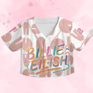 Alternative view of Hit Me Hard and Soft Tour Merch: Billie Eilish Baseball Jersey - Custom Name/Number, Crop Top Style