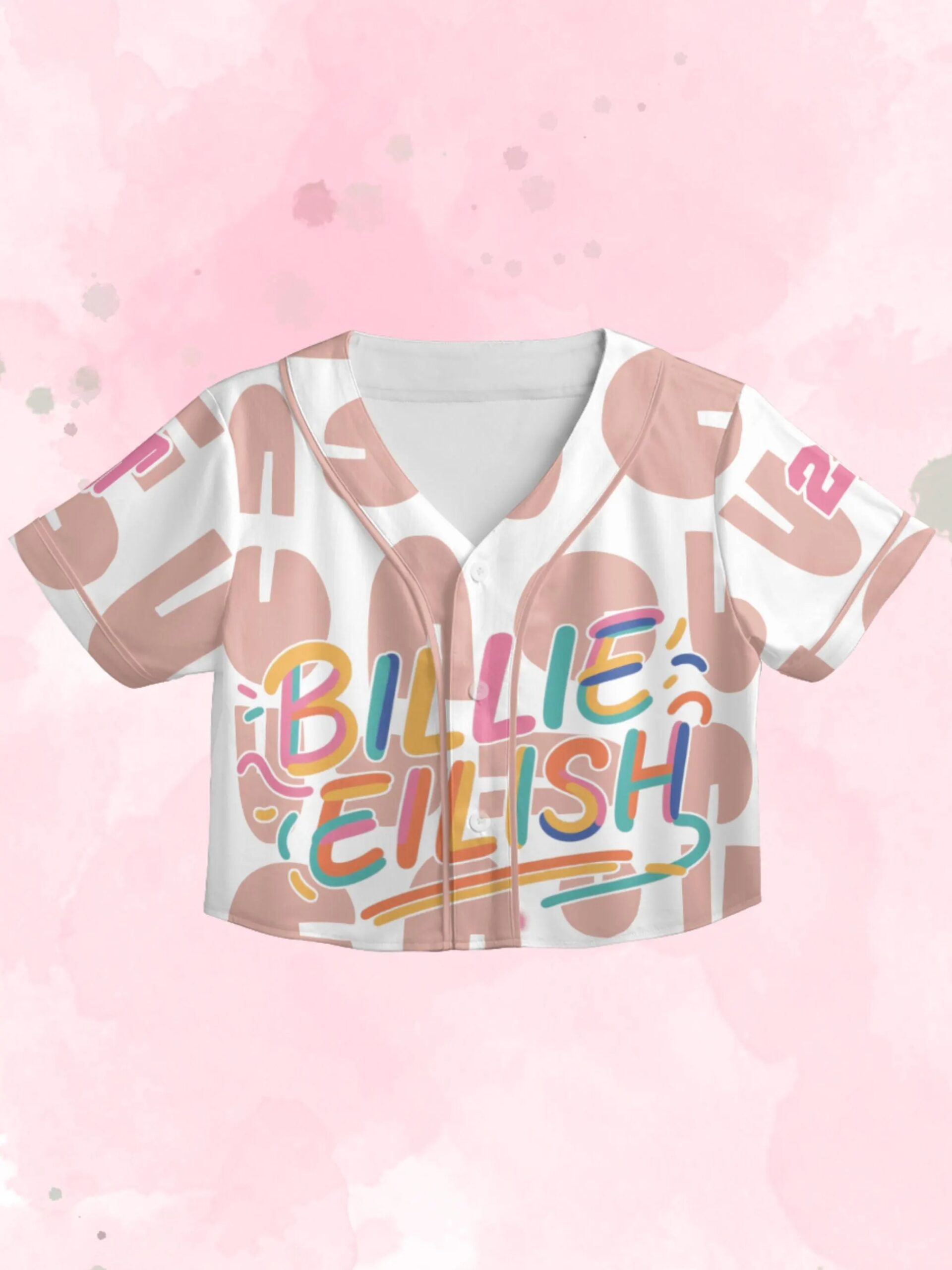 Hit Me Hard and Soft Tour Merch: Billie Eilish Baseball Jersey - Custom Name/Number, Crop Top Style - Image 2