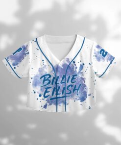 Alternative view of Custom Billie Eilish Baseball Jersey - Crop Top