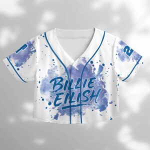 Alternative view of Custom Billie Eilish Baseball Jersey - Crop Top