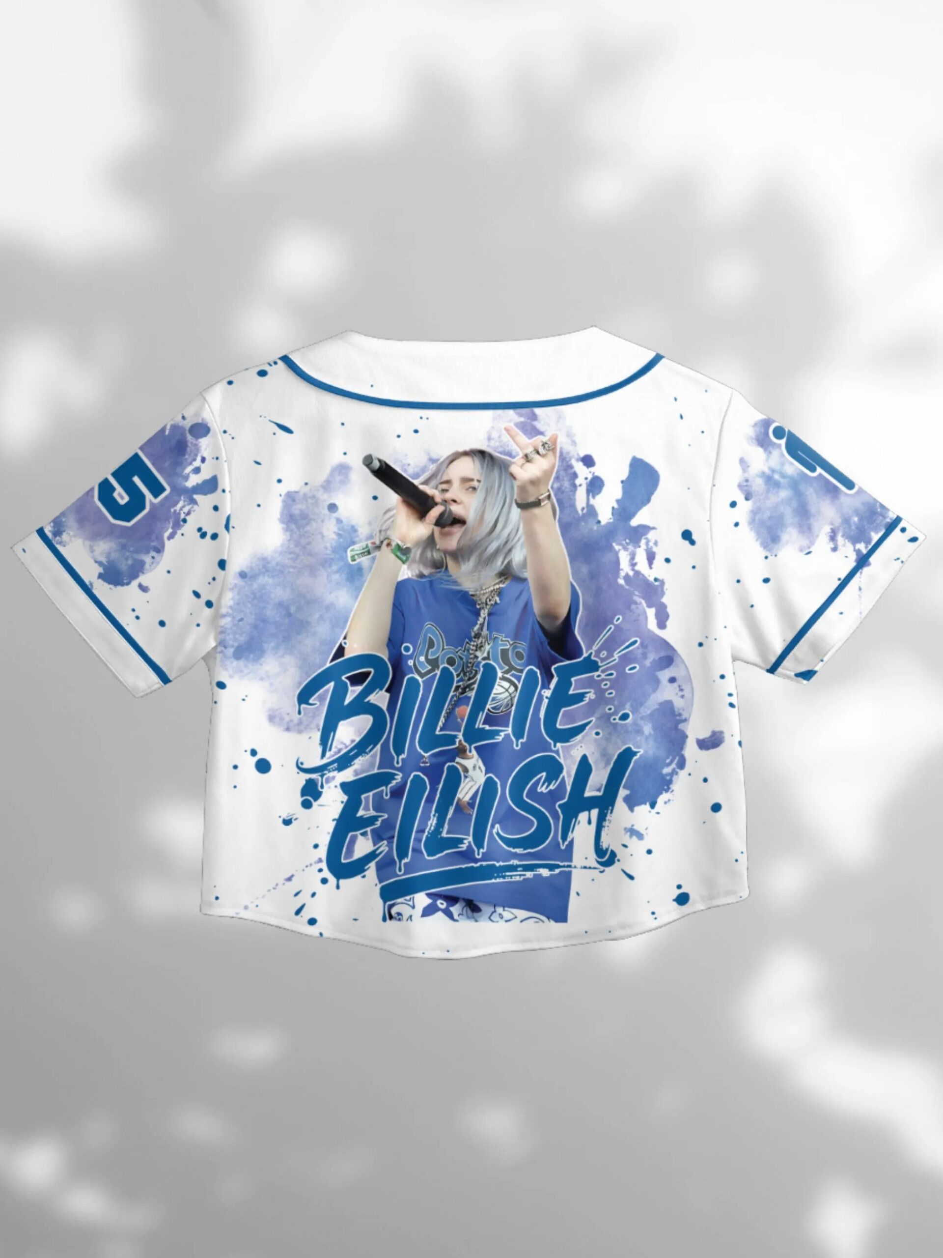 Custom Billie Eilish Baseball Jersey - Crop Top - Image 3