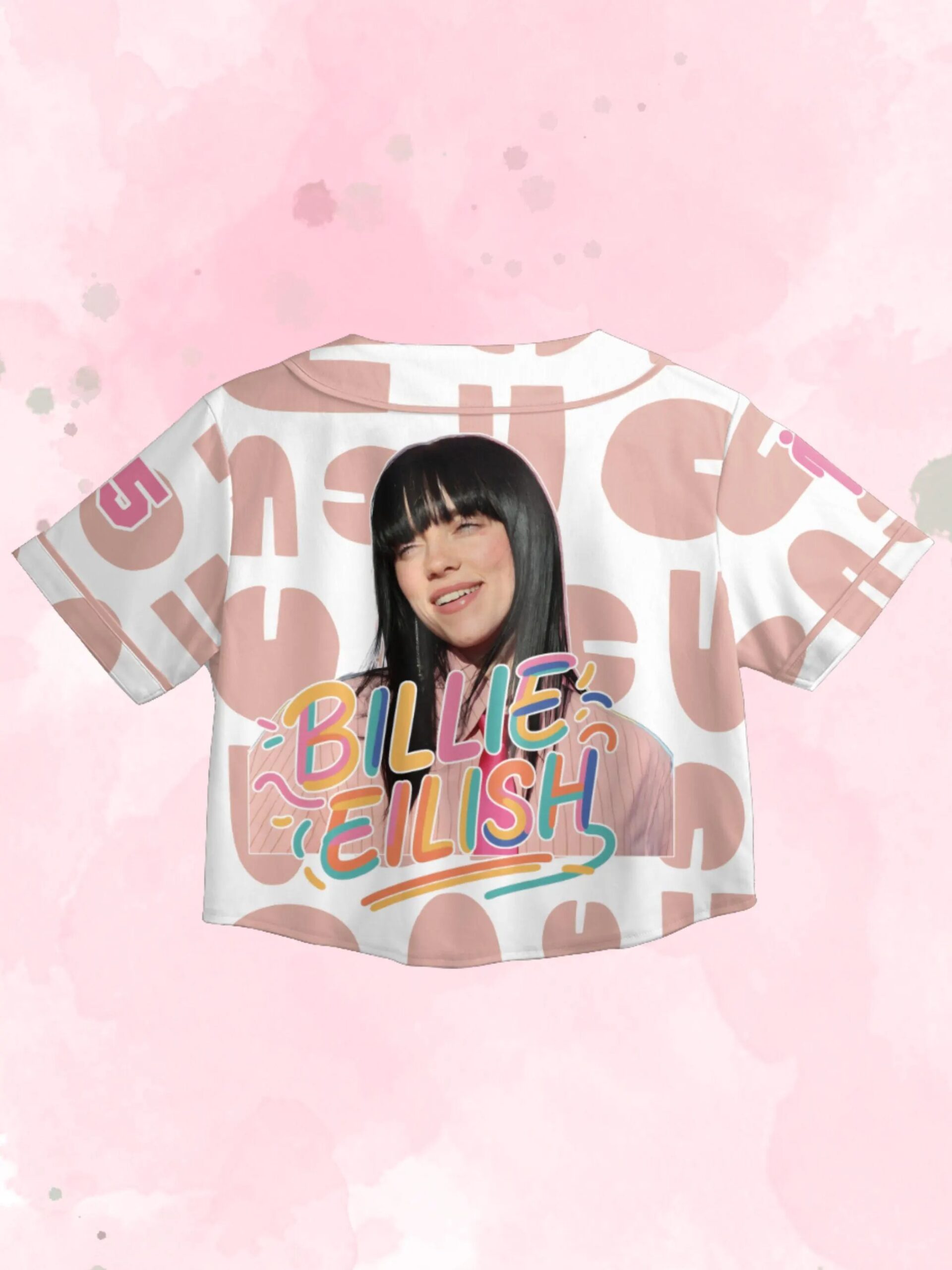 Hit Me Hard and Soft Tour Merch: Billie Eilish Baseball Jersey - Custom Name/Number, Crop Top Style - Image 3