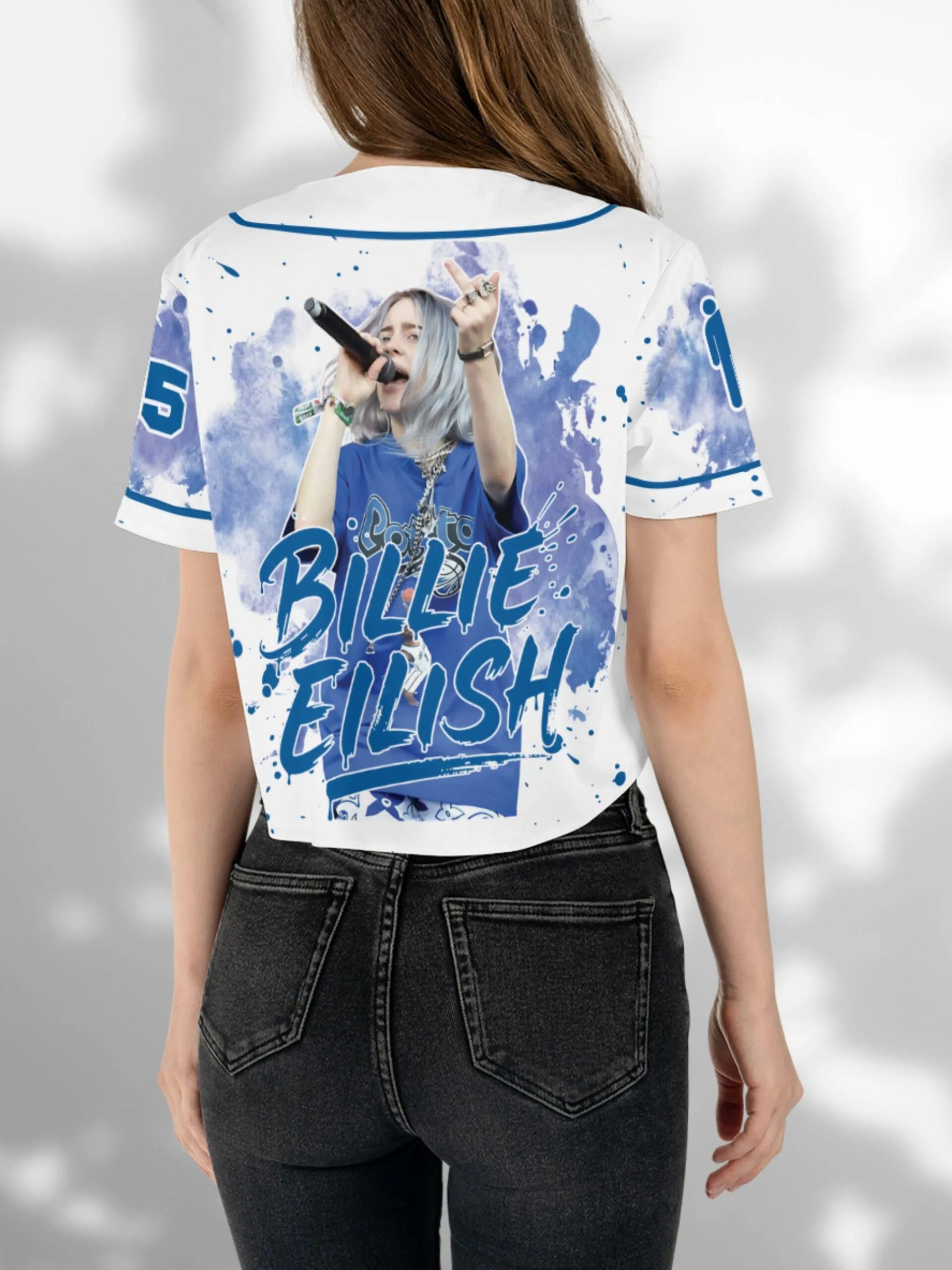 Custom Billie Eilish Baseball Jersey - Crop Top - Image 5
