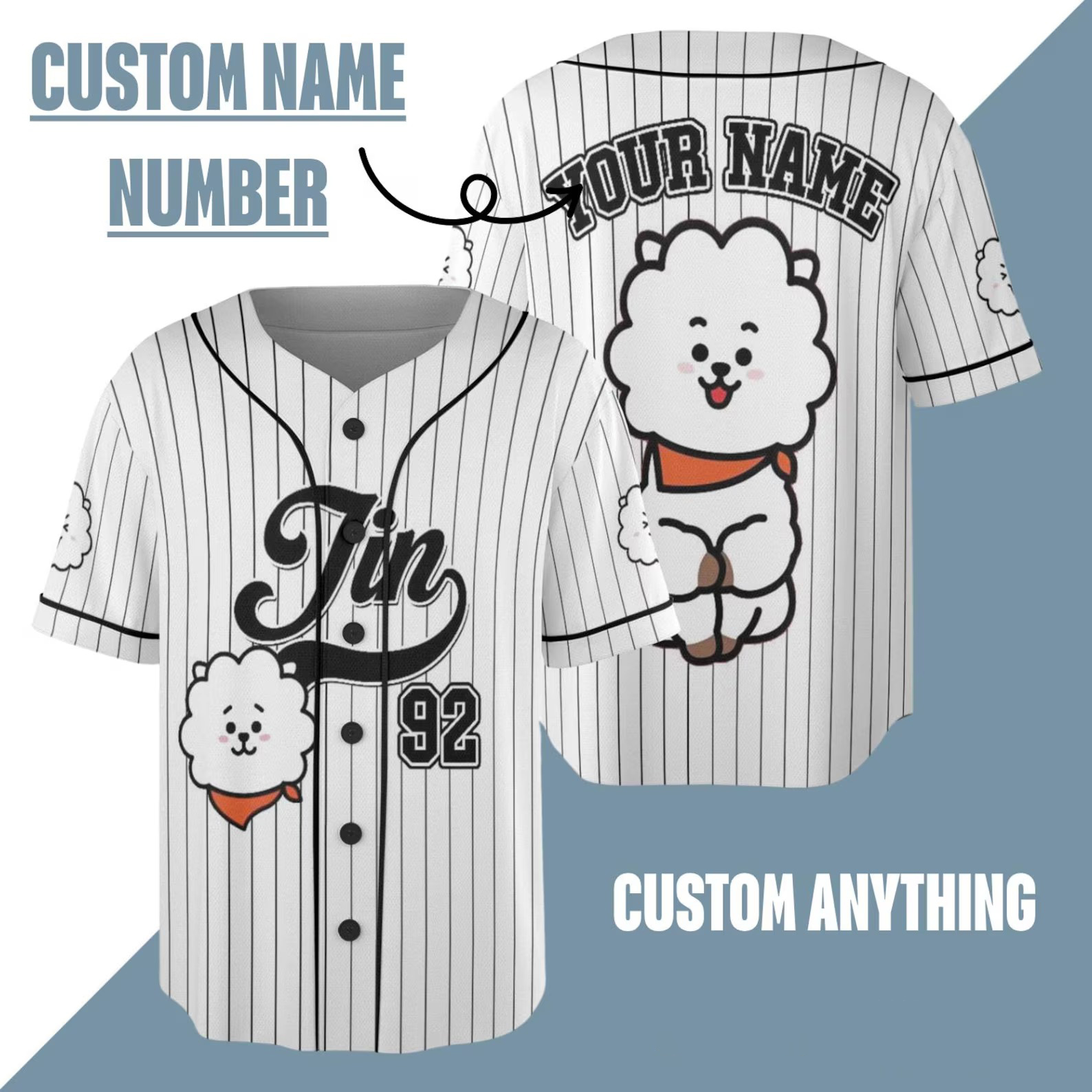 Personalized Jin RJ BT21 Baseball Jersey, Jin Run SeokJin Ep Tour Baseball Jersey, Jin World Tour 2025 Shirt