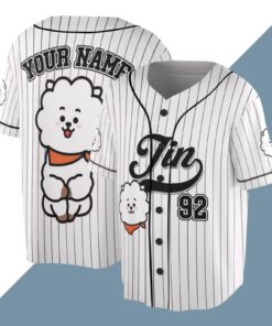Alternative view of Personalized Jin RJ BT21 Baseball Jersey, Jin Run SeokJin Ep Tour Baseball Jersey, Jin World Tour 2025 Shirt