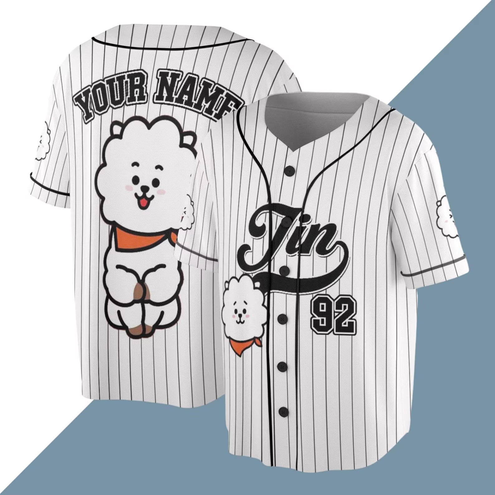Personalized Jin RJ BT21 Baseball Jersey, Jin Run SeokJin Ep Tour Baseball Jersey, Jin World Tour 2025 Shirt - Image 2