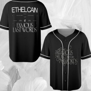 Ethel Cain "FAMOUS LAST WORDS" Baseball jersey, Ethel Cain Fan Merchandise, Ethel Cain Music-Themed Apparel