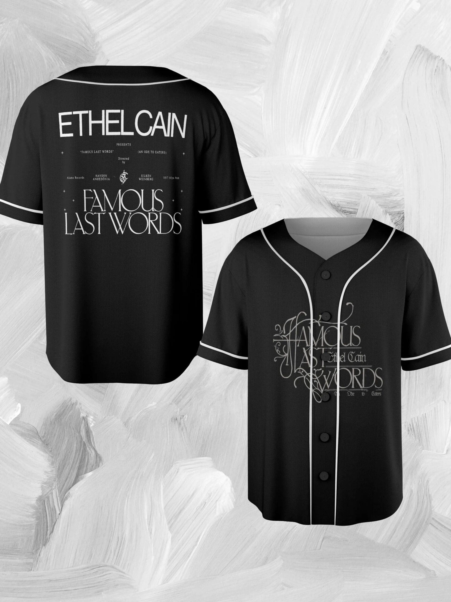 Ethel Cain "FAMOUS LAST WORDS" Baseball jersey, Ethel Cain Fan Merchandise, Ethel Cain Music-Themed Apparel