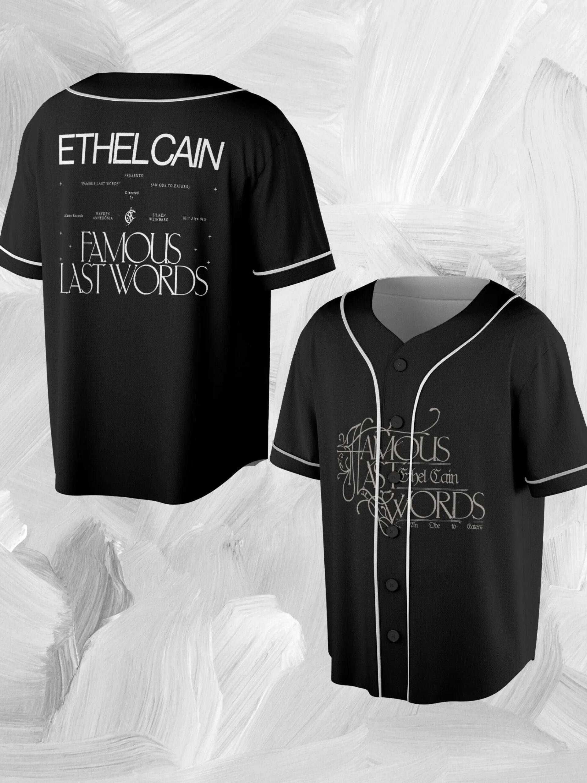 Ethel Cain "FAMOUS LAST WORDS" Baseball jersey, Ethel Cain Fan Merchandise, Ethel Cain Music-Themed Apparel - Image 5