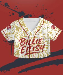 Alternative view of Billie Eilish Baseball Jersey - Customizable Name & Number | Crop Top Style