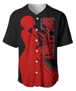 Alternative view of Yor Foger SpyxFamily Baseball Jersey Black And Roses Anime Style