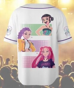 Alternative view of Huntrix Demon Hunters Baseball Jersey, Anime-Inspired Kpop Shirt, Unisex Jersey, Kpop Fan Gift, Cosplay Outfit