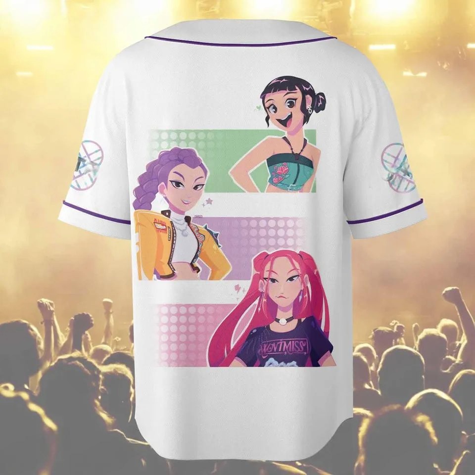 Huntrix Demon Hunters Baseball Jersey, Anime-Inspired Kpop Shirt, Unisex Jersey, Kpop Fan Gift, Cosplay Outfit - Image 2