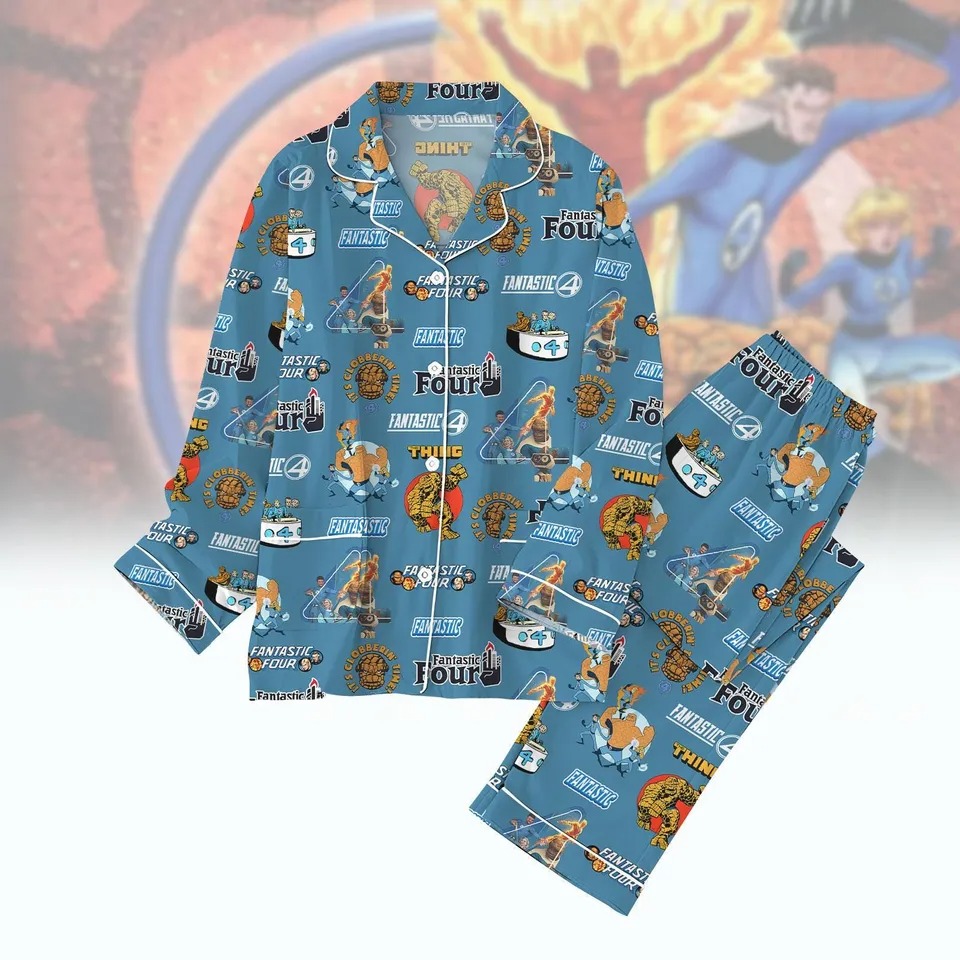 Custom Color Fantastic Four First Steps Pajamas Set, Fantastic Four Character Women Pajamas, Fantastic 4 Holiday Pajamas - Image 3