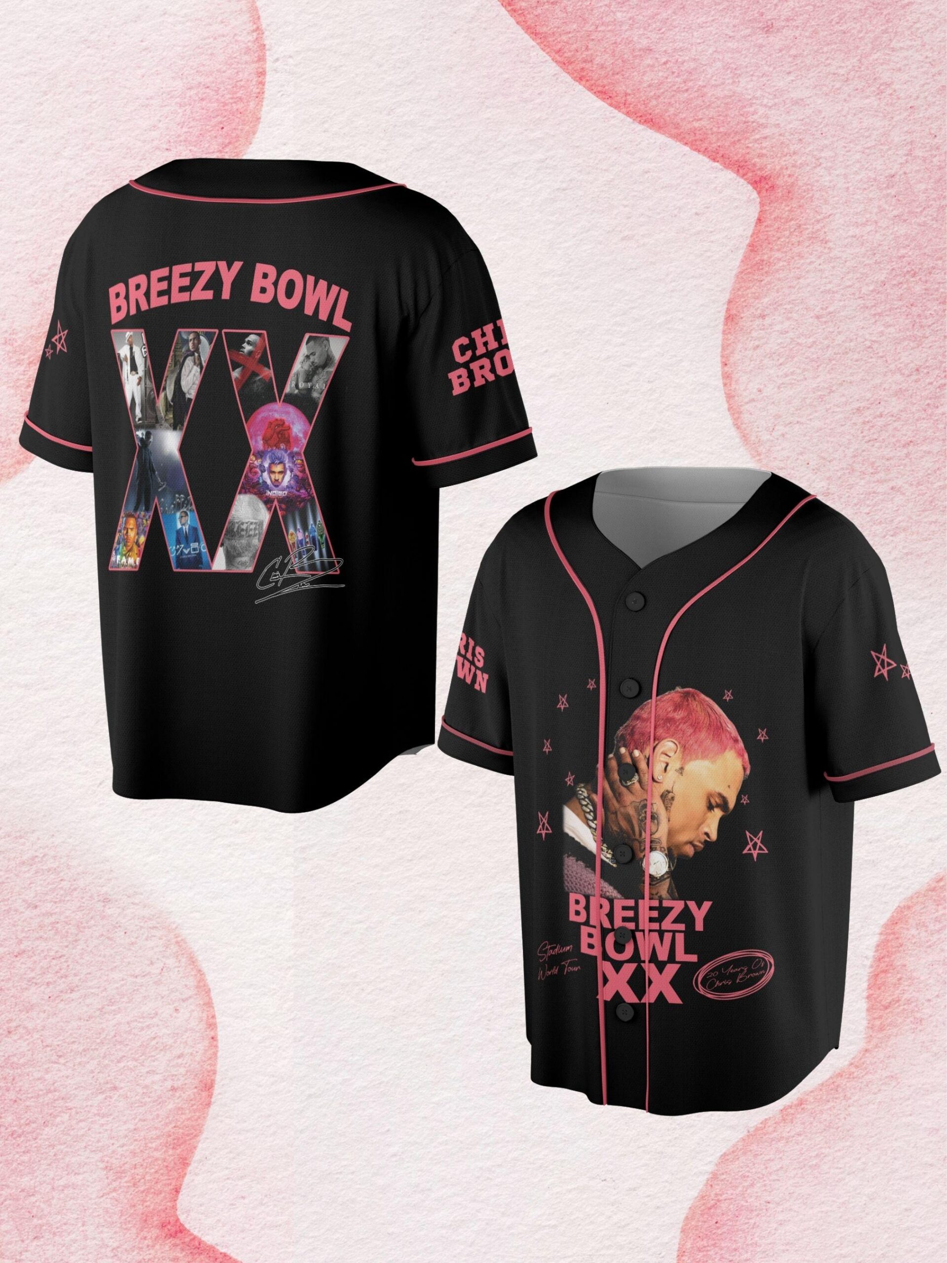 Custom Chris Brown Baseball Jersey, Breezy Bowl XX Baseball Jersey, 2025 Breezy Bowl XX Tour Concert Gear - Image 7