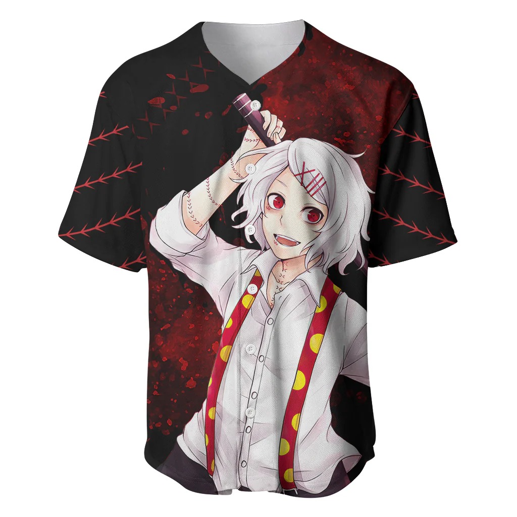 Juuzou Suzuya - Tokyo Ghoul Baseball Jersey Anime Grunge Style - Image 2