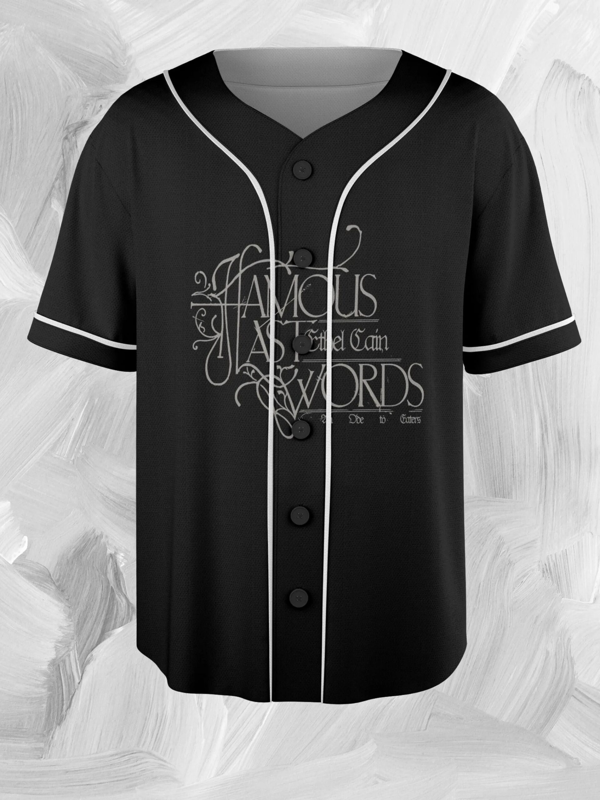 Ethel Cain "FAMOUS LAST WORDS" Baseball jersey, Ethel Cain Fan Merchandise, Ethel Cain Music-Themed Apparel - Image 2