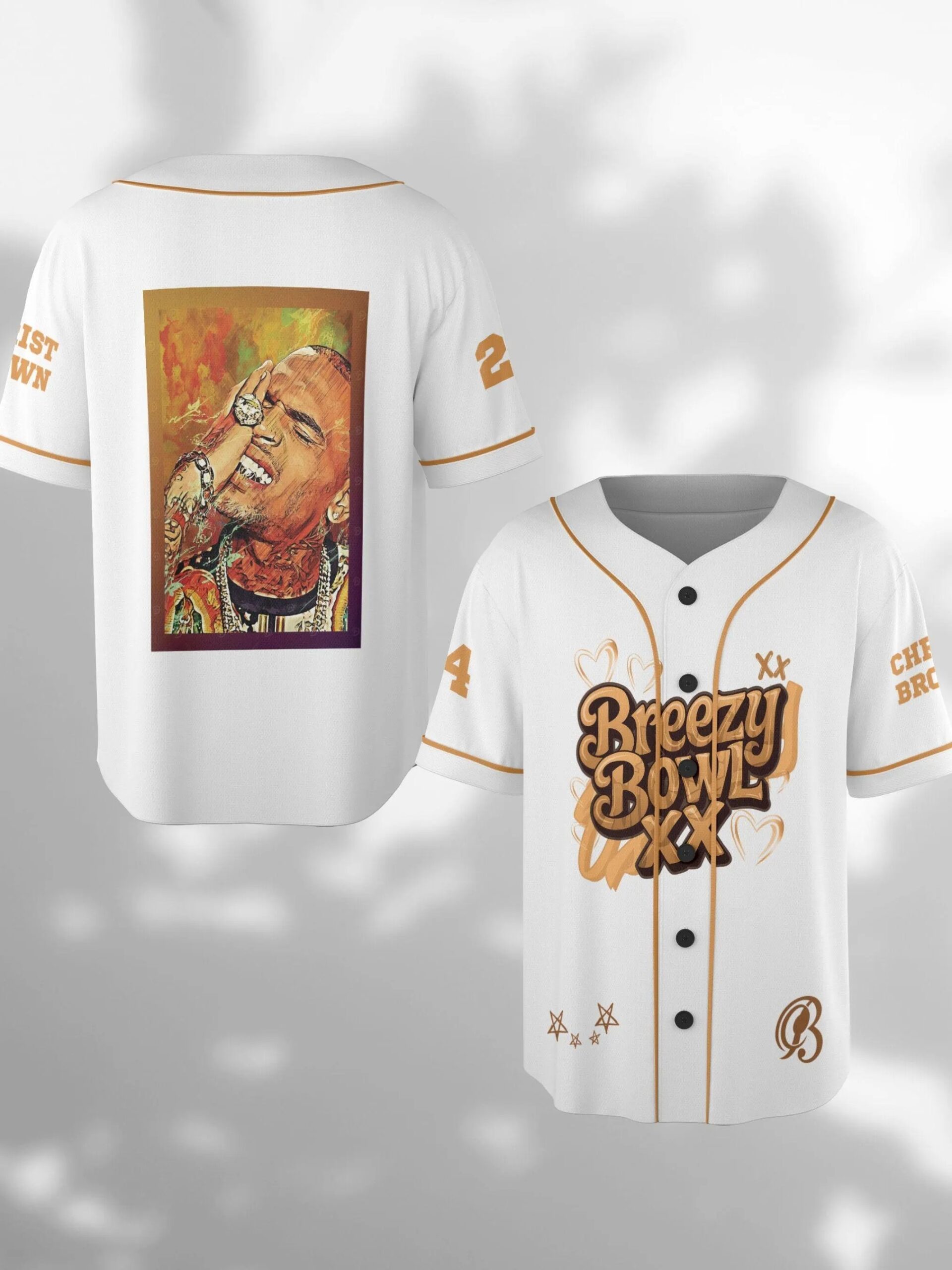 Custom Chris Brown Music Tour 2025 Baseball Jersey, Breezy Bowl XX Baseball Jersey For Fans - Image 4