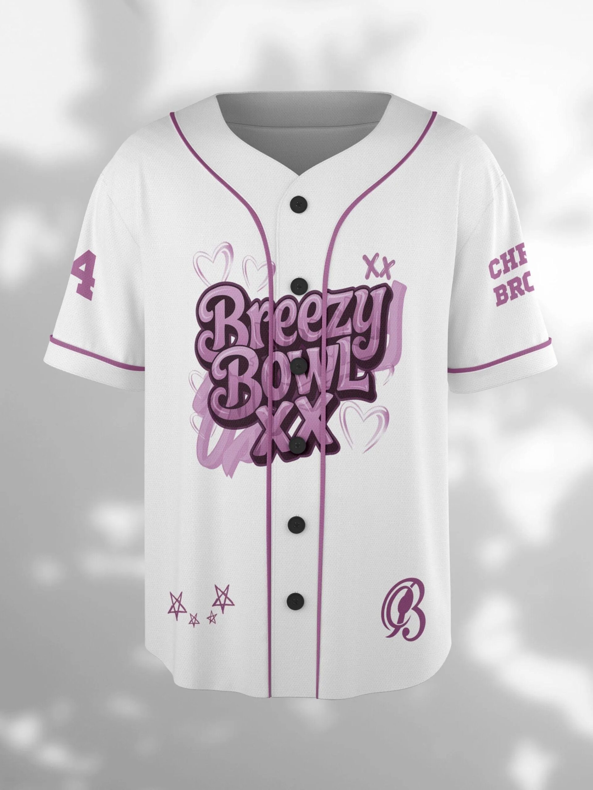 Custom Chris Brown Music Tour 2025 Baseball Jersey, 2025 Breezy Bowl XX Tour Concert Gear Baseball Jersey - Image 6