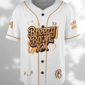Alternative view of Custom Chris Brown Music Tour 2025 Baseball Jersey, Breezy Bowl XX Baseball Jersey For Fans