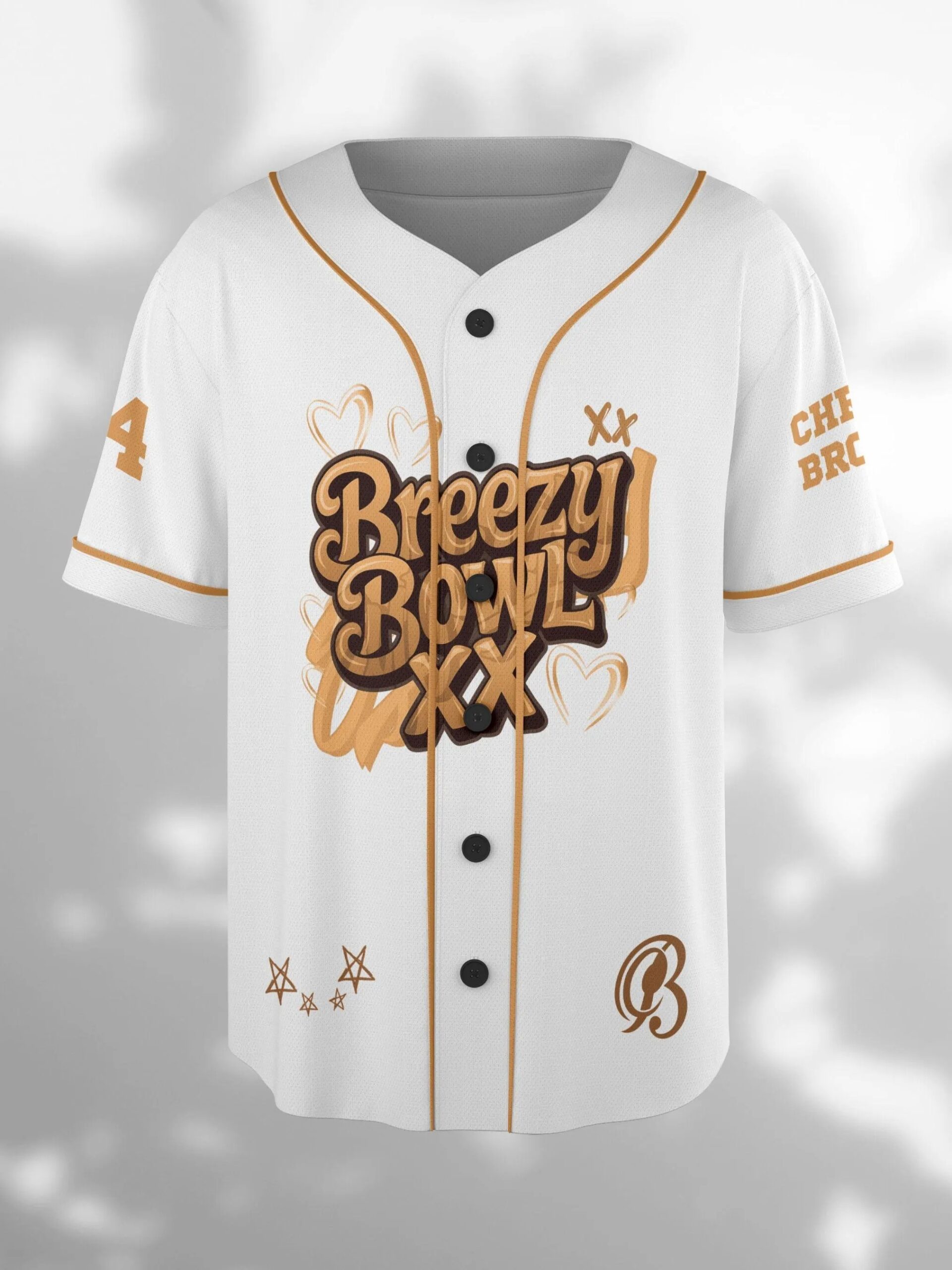 Custom Chris Brown Music Tour 2025 Baseball Jersey, Breezy Bowl XX Baseball Jersey For Fans - Image 2