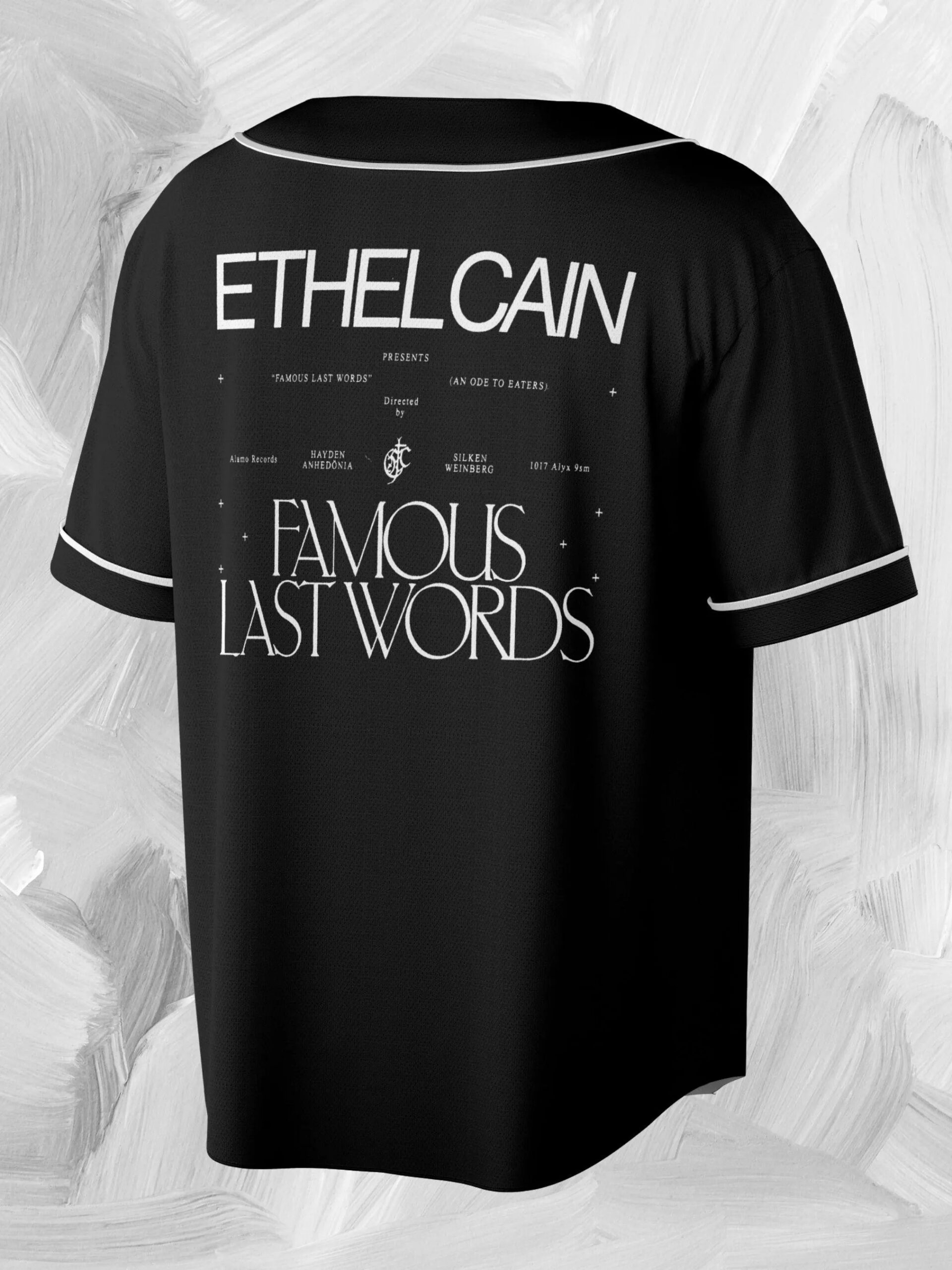 Ethel Cain "FAMOUS LAST WORDS" Baseball jersey, Ethel Cain Fan Merchandise, Ethel Cain Music-Themed Apparel - Image 3