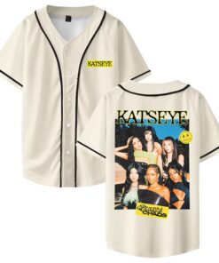 Alternative view of Custom Color Kpop Katseye Beautiful Chaos Merch Baseball Jersey