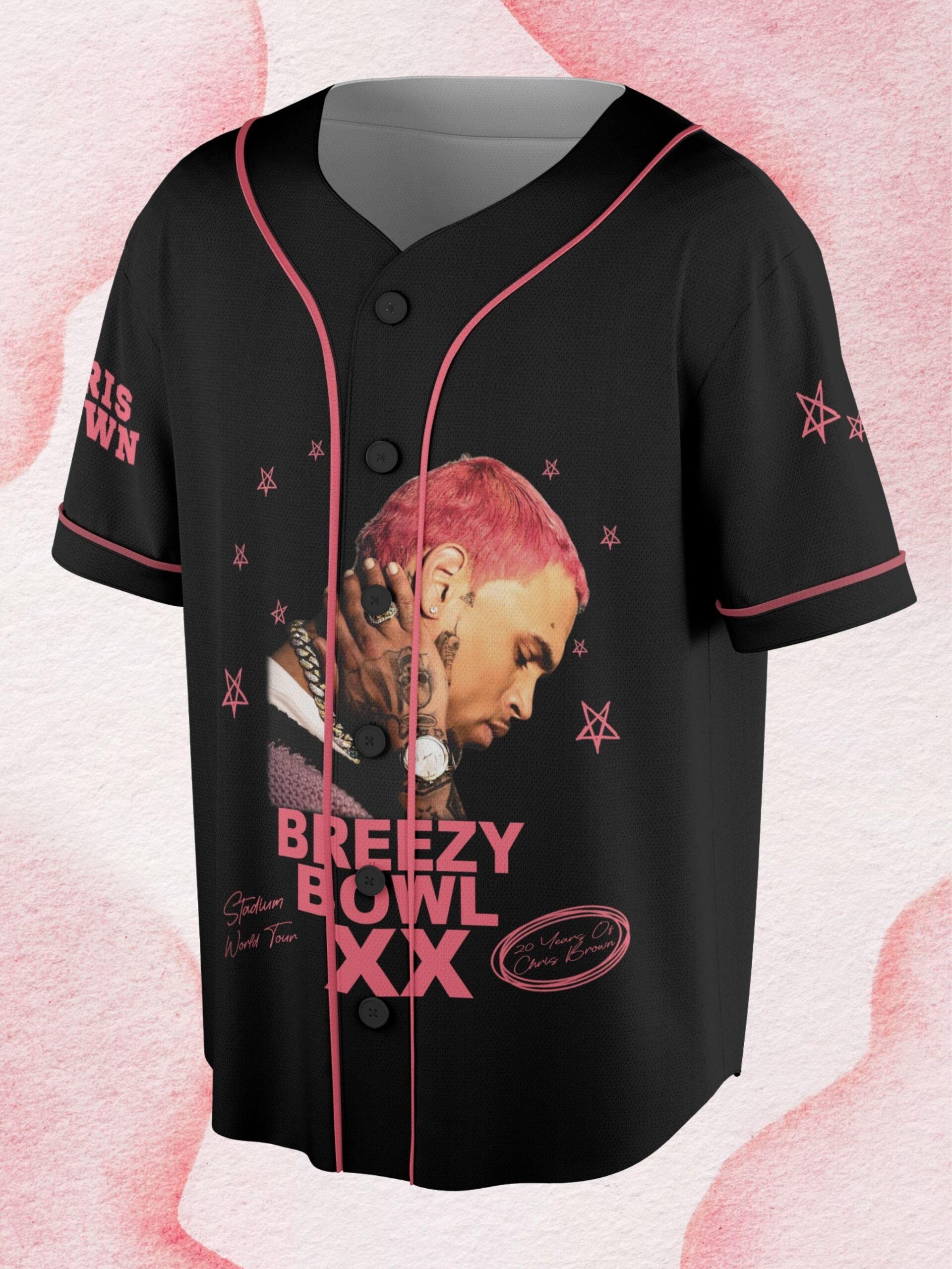 Custom Chris Brown Baseball Jersey, Breezy Bowl XX Baseball Jersey, 2025 Breezy Bowl XX Tour Concert Gear - Image 6