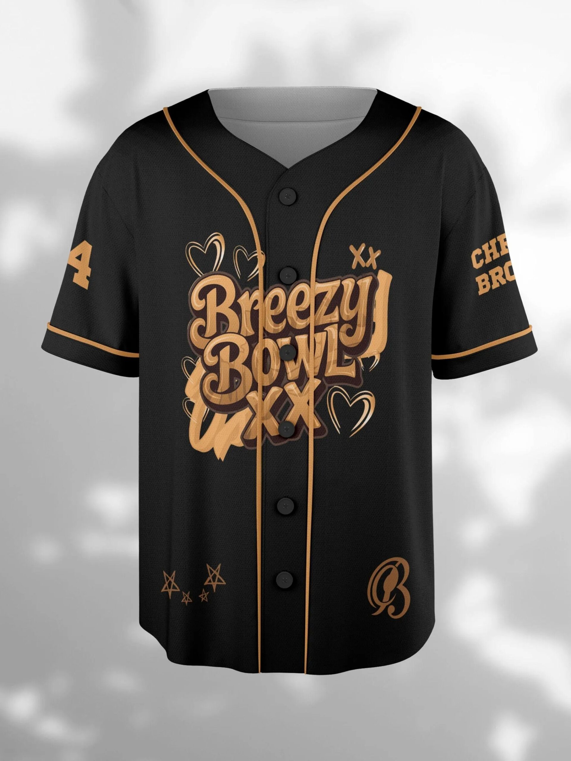 Custom Chris Brown Music Tour 2025 Baseball Jersey, Breezy Bowl XX Baseball Jersey - Image 3