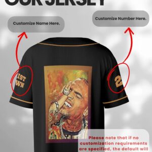 Alternative view of Custom Chris Brown Music Tour 2025 Baseball Jersey, Breezy Bowl XX Baseball Jersey