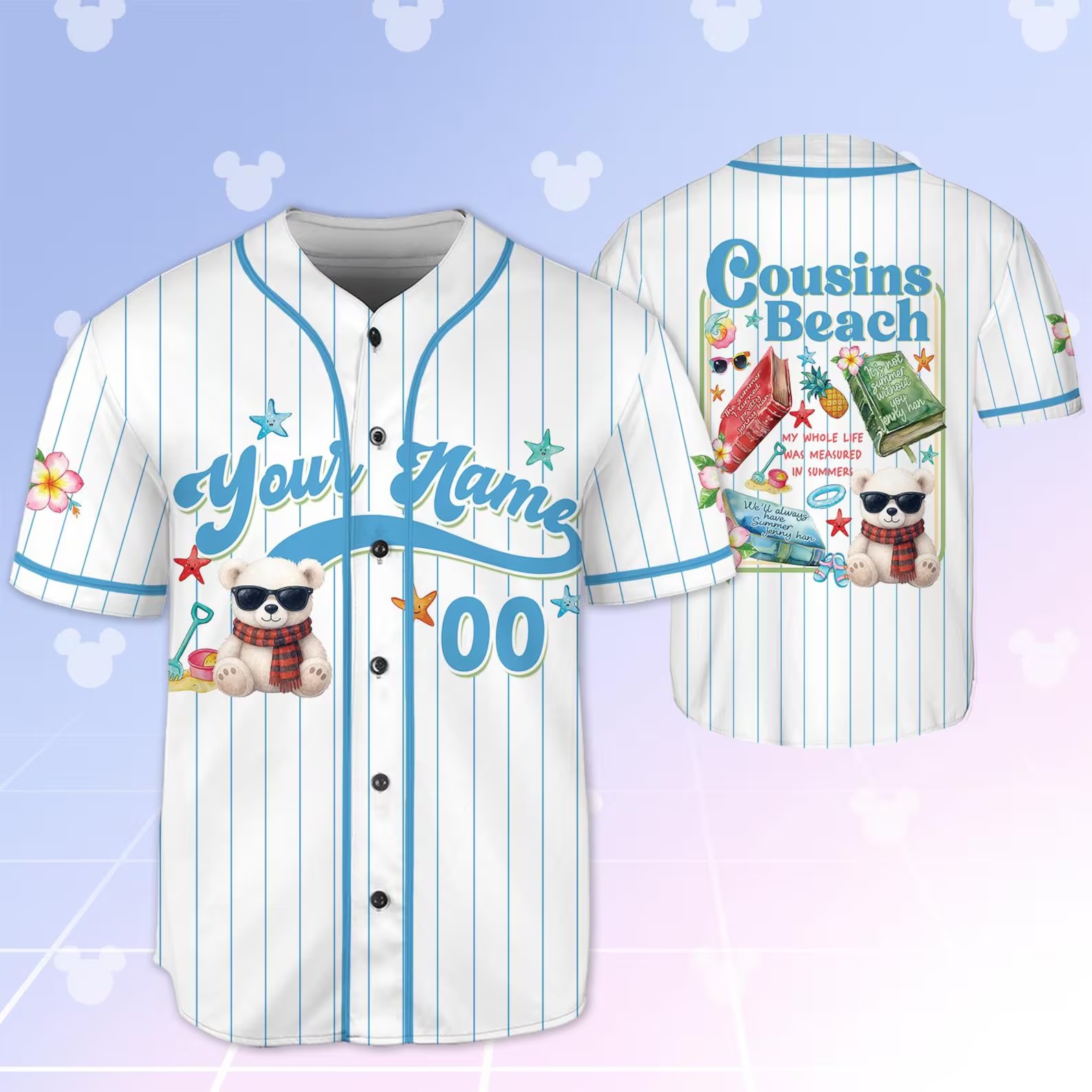 Team Conrad Junior Mint Bear Baseball Jersey, Cousins Beach TSITP Jersey, Summer Beach Tee, Team Conrad Cousins Beach Jersey - Image 2