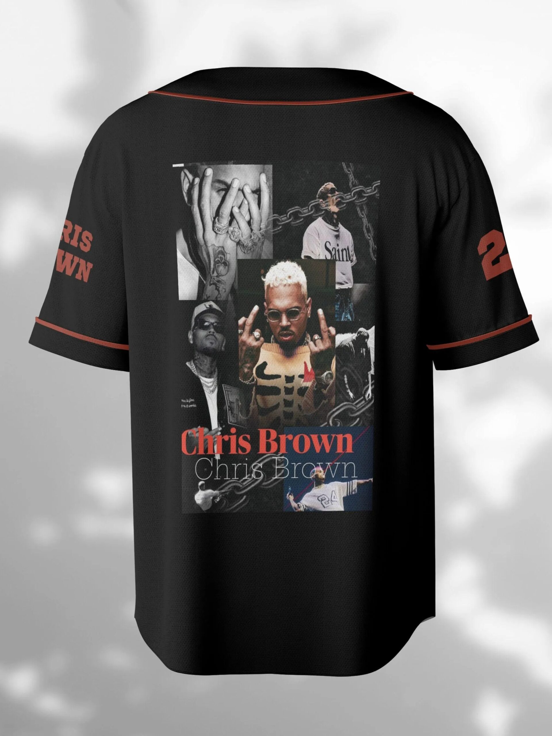 Custom Chris Brown Tour Music 2025 Baseball Jersey, Breezy Bowl XX Baseball Jersey, Custom Breezy Jersey - Image 3