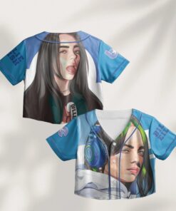 Billie Eilish Crop Top Baseball Jersey: Hit Me Hard and Soft Concert Outfit