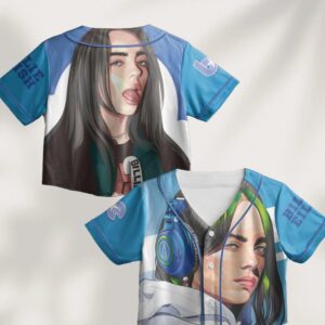 Billie Eilish Crop Top Baseball Jersey: Hit Me Hard and Soft Concert Outfit