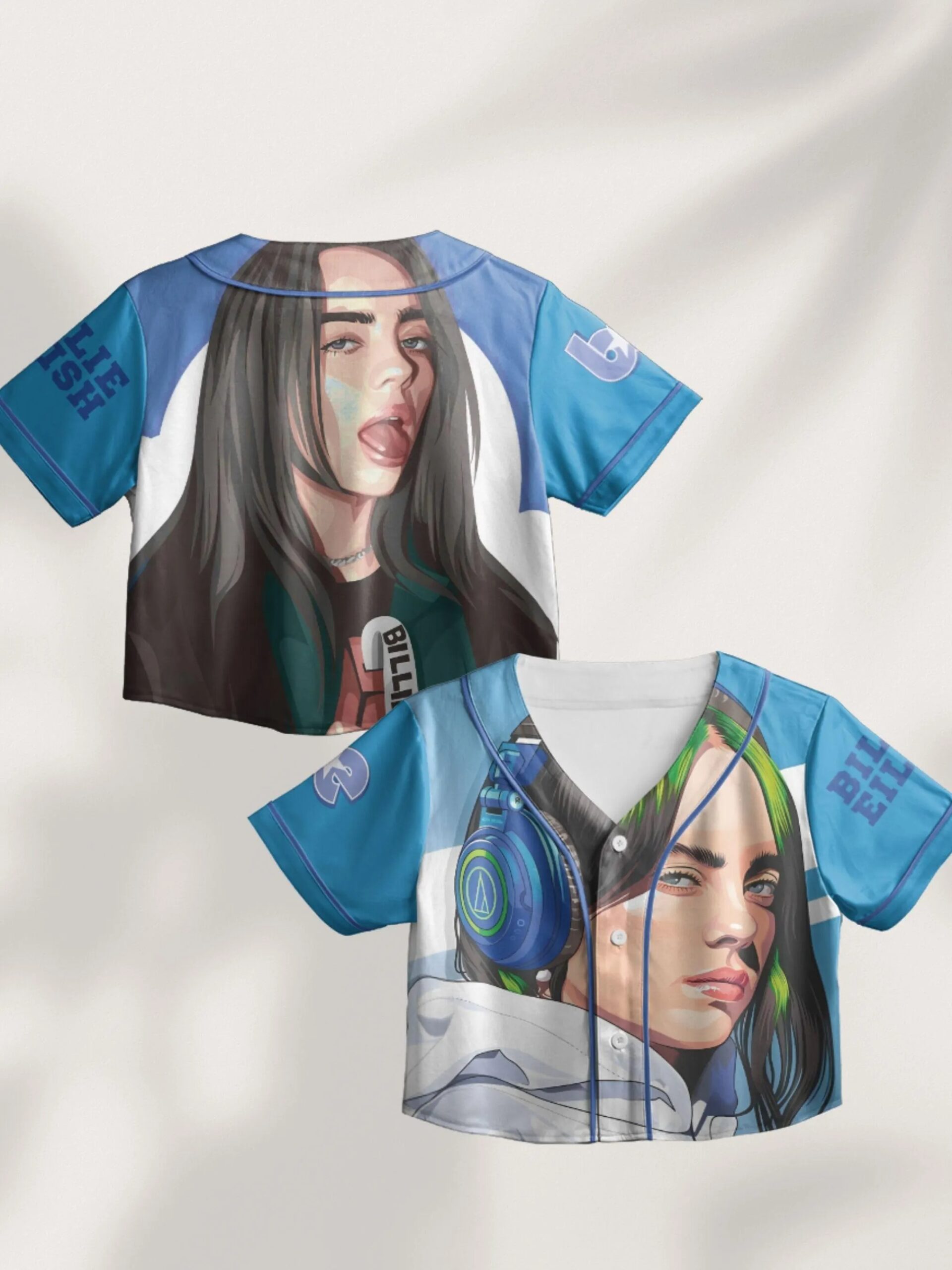 Billie Eilish Crop Top Baseball Jersey: Hit Me Hard and Soft Concert Outfit