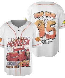 Personalized Retro Lightning McQueen Halloween Jersey, Halloween Jersey, Cars Jersey, Cars Land Halloween