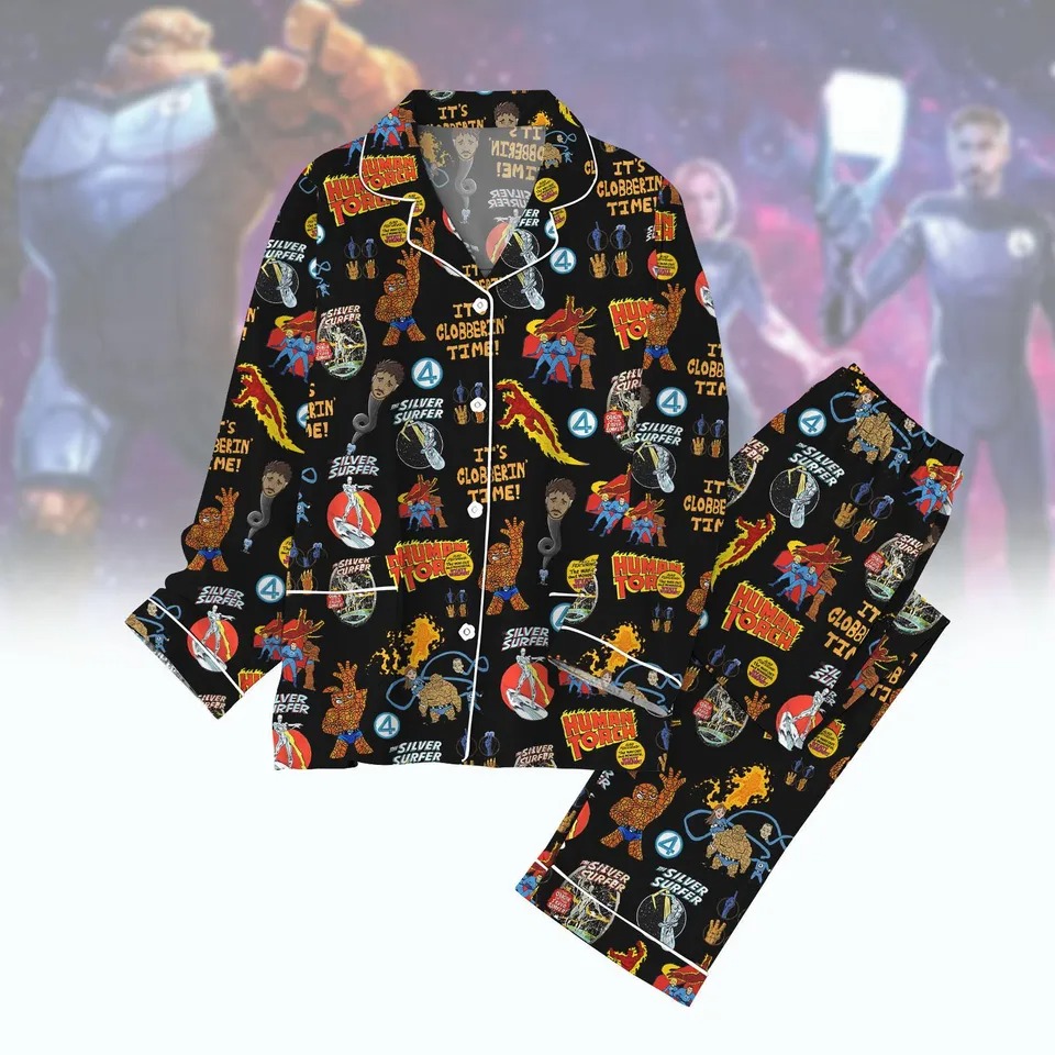 Custom Color The Fantastic Four First Steps Pajamas Set, Disney Fantastic 4 Women Pajamas, Marvel Studio Superhero Pajamas - Image 5