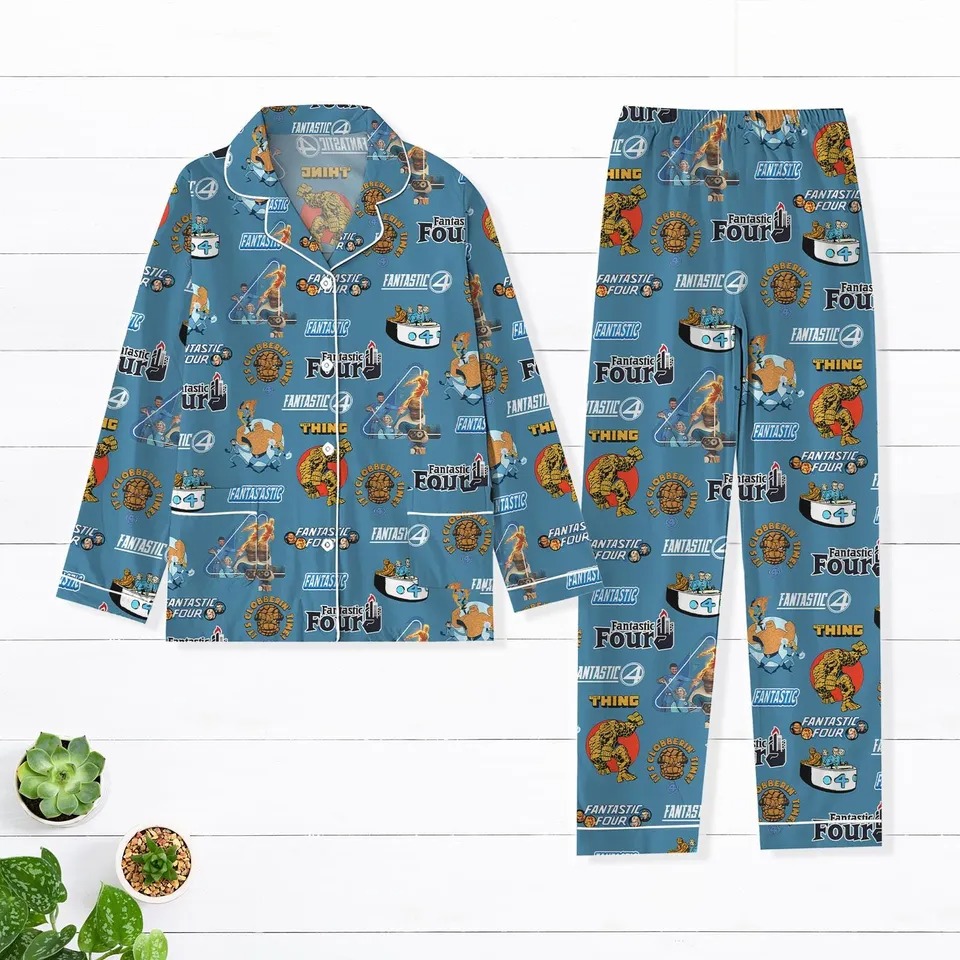 Custom Color Fantastic Four First Steps Pajamas Set, Fantastic Four Character Women Pajamas, Fantastic 4 Holiday Pajamas - Image 4