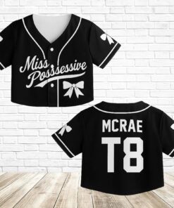 Alternative view of Tate Mcrae T8 Croptop Jersey, Tate Concert Clothes, T8 Mcrae Jersey, Tate Mcrae Tshirt, Black Jersey