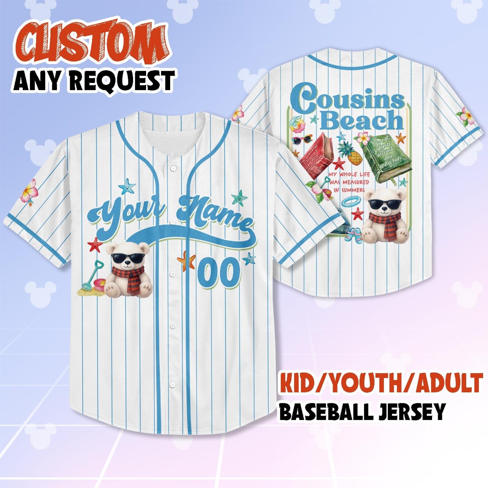 Team Conrad Junior Mint Bear Baseball Jersey, Cousins Beach TSITP Jersey, Summer Beach Tee, Team Conrad Cousins Beach Jersey