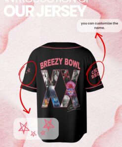 Alternative view of Custom Chris Brown Baseball Jersey, Breezy Bowl XX Baseball Jersey, 2025 Breezy Bowl XX Tour Concert Gear