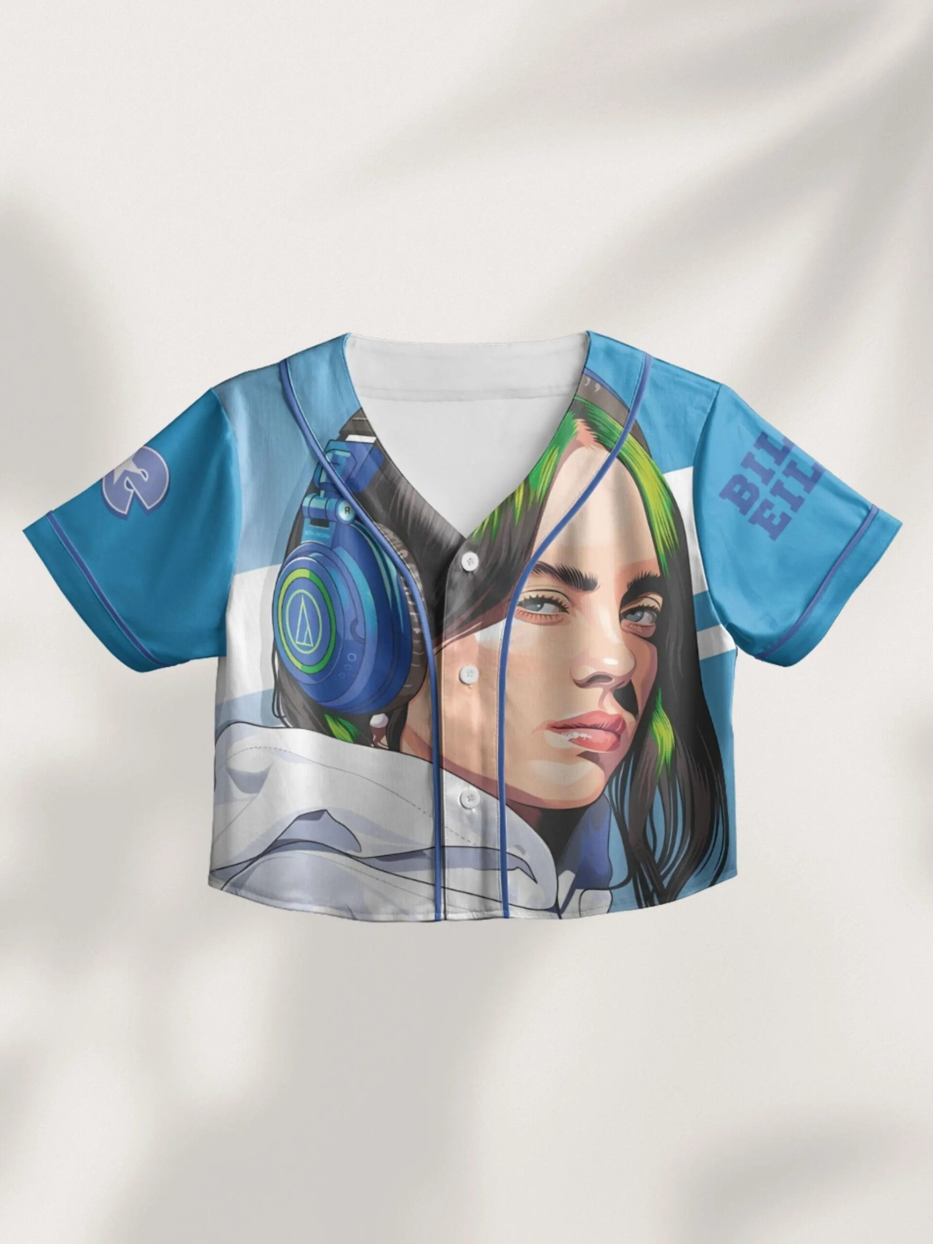 Billie Eilish Crop Top Baseball Jersey: Hit Me Hard and Soft Concert Outfit - Image 2
