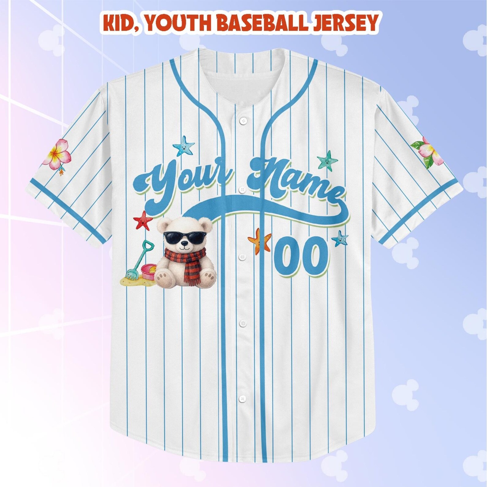 Team Conrad Junior Mint Bear Baseball Jersey, Cousins Beach TSITP Jersey, Summer Beach Tee, Team Conrad Cousins Beach Jersey - Image 3