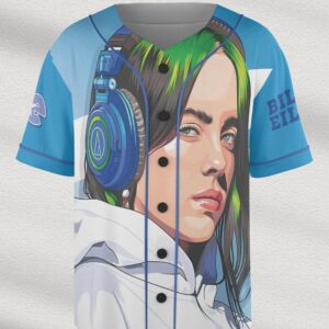 Alternative view of Billie Eilish Baseball Jersey: Hit Me Hard and Soft Concert Outfit